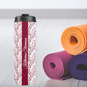 Bouteilles Isothermes Moderne Minimaliste Bordeaux Rouge Blanc Floral Sc