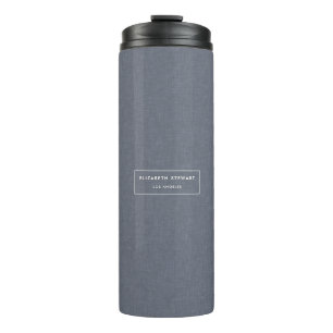 Bouteilles Isothermes Moderne Minimaliste Professionnel Lin Bleu Ivoire