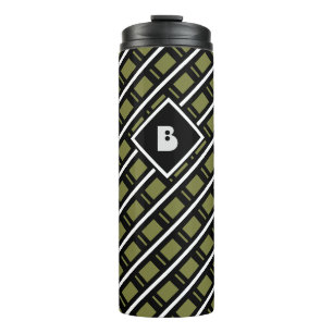 Bouteilles Isothermes Moderne Monogramme Géométrique Funky Initiale Vert