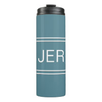 Moderne Monogramme Turquoise Vert Élégant Boisson