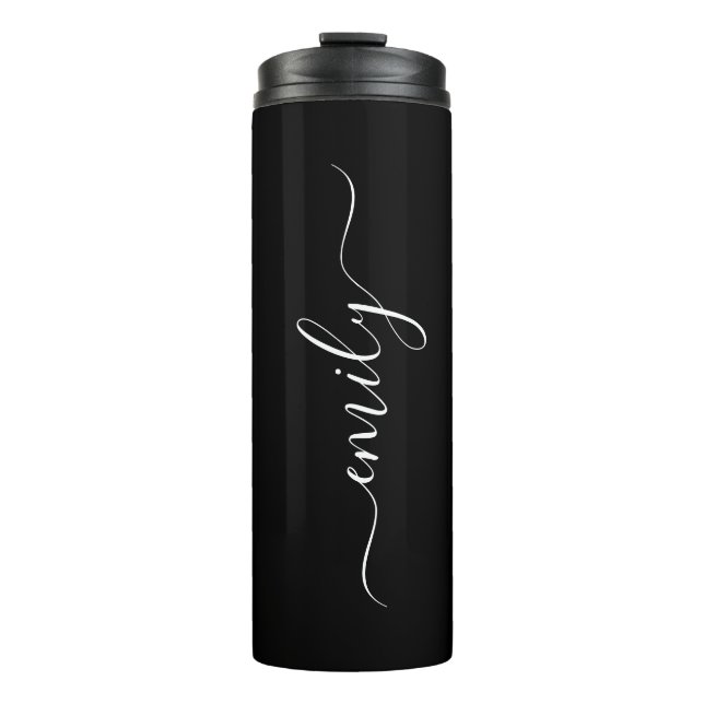 Bouteilles Isothermes Moderne Simple Black Custom Ajouter Votre Nom Élég (Devant)