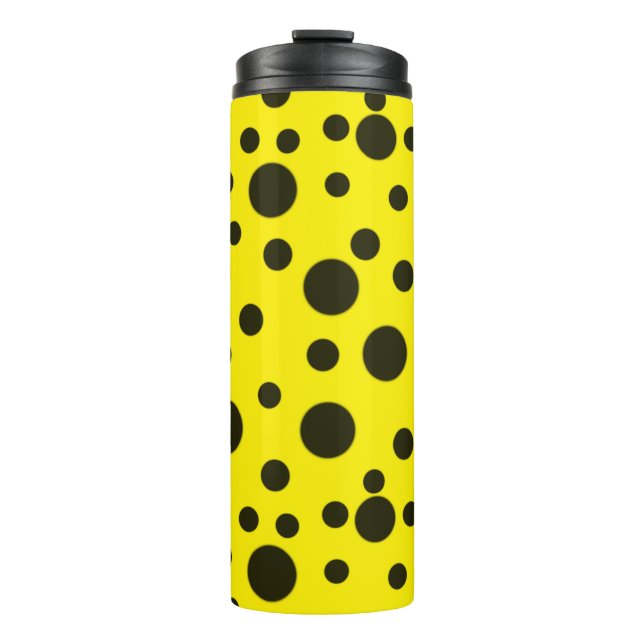 Bouteilles Isothermes Moderne Simple Noir pois motif jaune point (Devant)