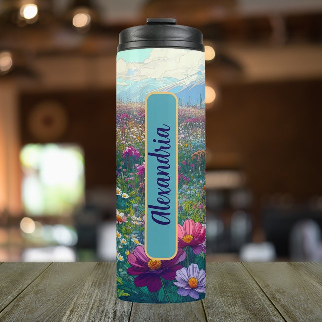 Bouteilles Isothermes Mois des fleurs de naissance Septembre Aster Perso (Personalized 20 oz Thermal Tumbler With Birth Flower Aster Design for the Month of September.)