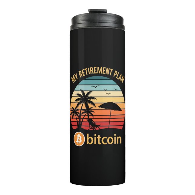 Bouteilles Isothermes Mon Plan de Retraite Bitcoin Plage Coucher de Sole (Devant)
