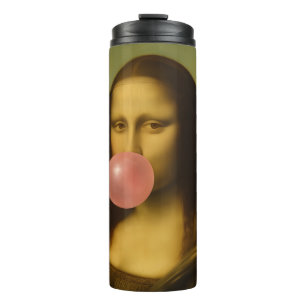 Bouteilles Isothermes Mona Lisa soufflant de bulle rose