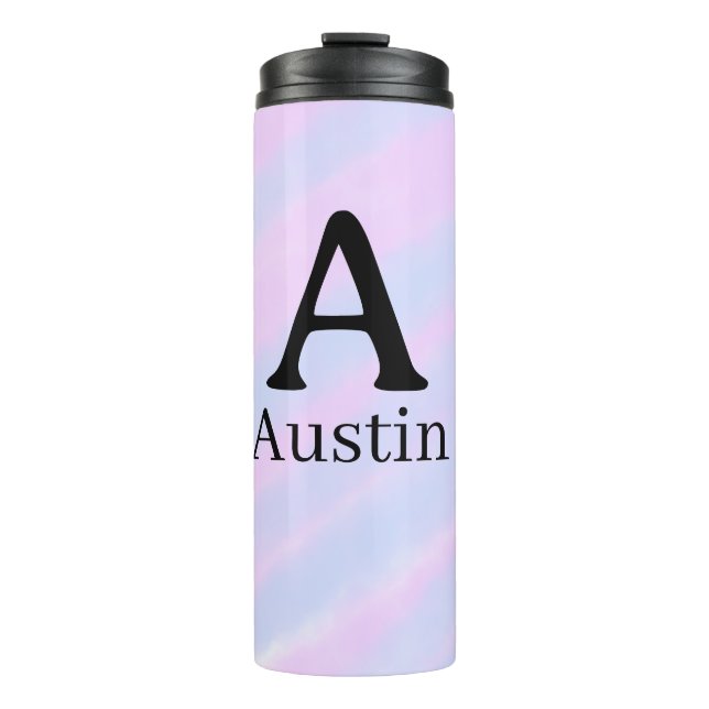 Bouteilles Isothermes Monogram capital masculine add name purple pastel  (Devant)