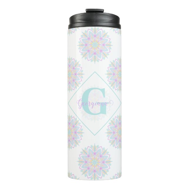 Bouteilles Isothermes Monogram Pastel Rainbow Sundae Polka Dot Mandala (Devant)