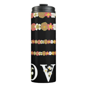 Bouteilles Isothermes Monogram Rustic Daisy Floral Love
