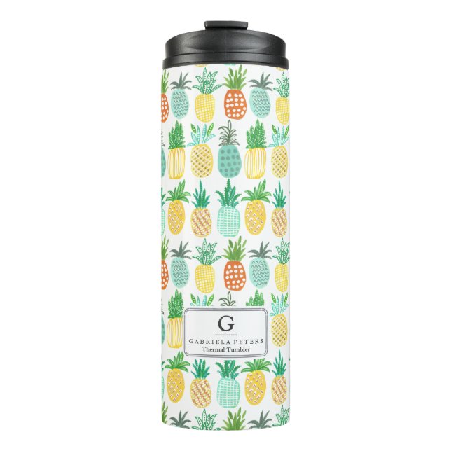 Bouteilles Isothermes Monogramme ananas | Paruline thermique (Devant)