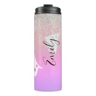 Bouteilles Isothermes Monogramme avec étincelles qui dégoulinent Rose