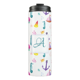 Bouteilles Isothermes Monogramme Beachhut Enfants Salle de bain Ocean Li