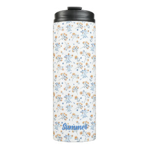 Bouteilles Isothermes Monogramme blanc Motif floral Paruline thermique