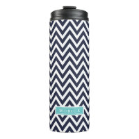 Monogramme bleu marine et turquoise Chevron