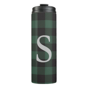 Bouteilles Isothermes Monogramme classique vert noir de bison tartan pla