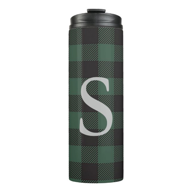Bouteilles Isothermes Monogramme classique vert noir de bison tartan pla (Devant)
