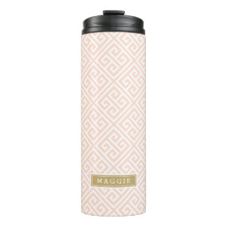 Bouteilles Isothermes Monogramme clé rose et or grec