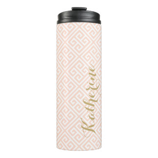Bouteilles Isothermes Monogramme clé rose et or grec