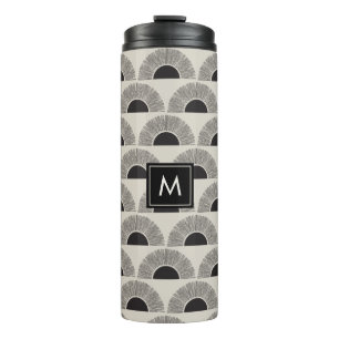 Bouteilles Isothermes Monogramme d'art Abstrait moderne noir et beige Su