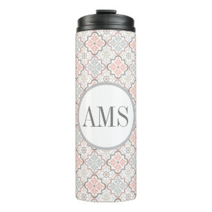 Bouteilles Isothermes Monogramme de fleurs marocaines personnalisé 