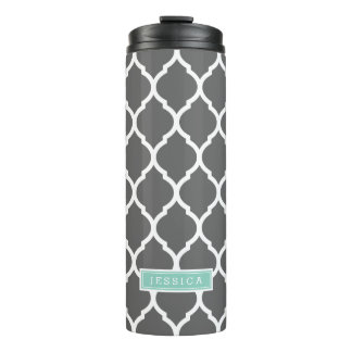 Bouteilles Isothermes Monogramme de fusain et de quatrefoil marocain Aqu