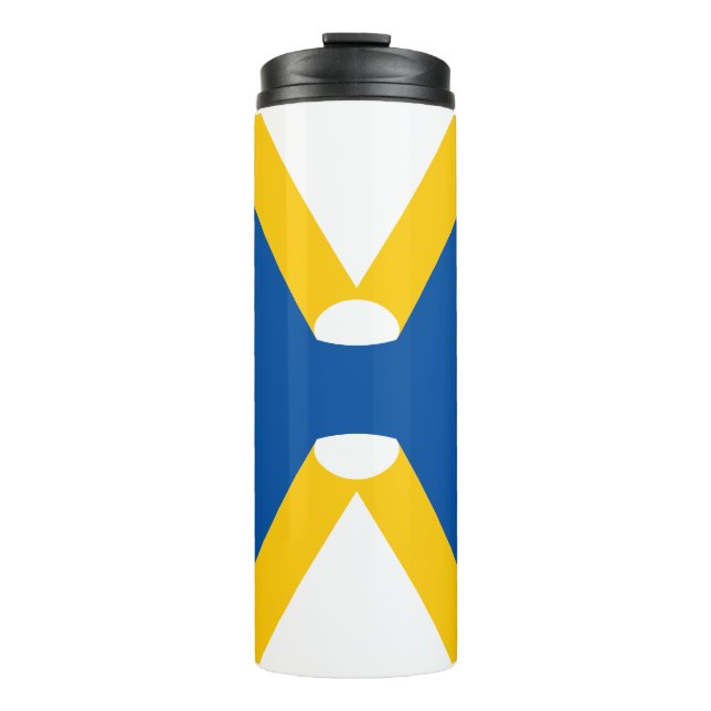 Bouteilles Isothermes Monogramme de lettre X bleu et jaune (Devant)