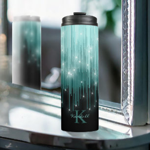 Bouteilles Isothermes Monogramme de lumière en cascade ID Turquoise789