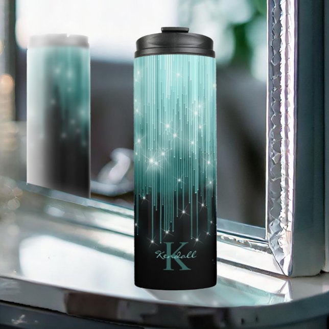 Bouteilles Isothermes Monogramme de lumière en cascade ID Turquoise789 (Créateur téléchargé)