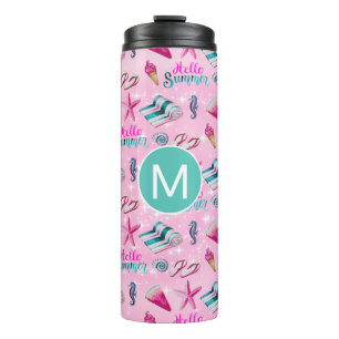 Bouteilles Isothermes Monogramme de motif de vacances estivales girly ro
