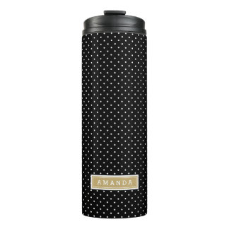 Bouteilles Isothermes Monogramme de points minuscules noir et or
