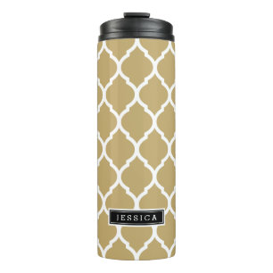 Bouteilles Isothermes Monogramme de Quatrefoil en or et noir marocain