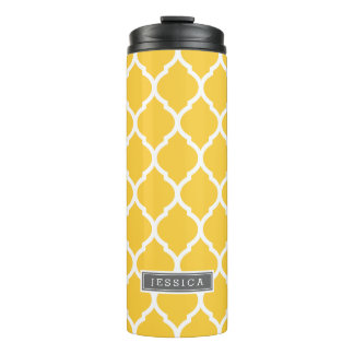 Bouteilles Isothermes Monogramme de Quatrefoil gris et jaune marocain