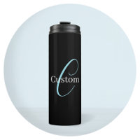 Monogramme de script cursif éditable Noir Bleu Bla