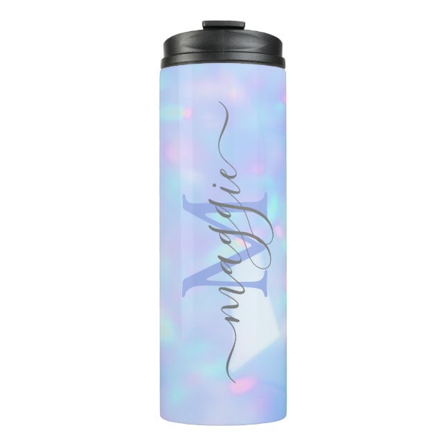Bouteilles Isothermes Monogramme de script de nom personnalisé (Devant)