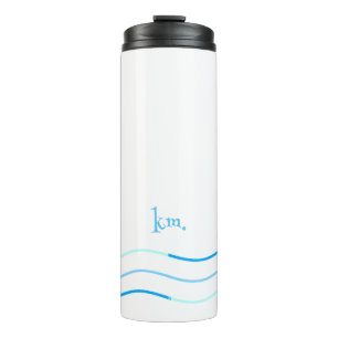 Bouteilles Isothermes Monogramme des vagues bleues