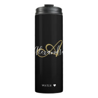 Monogramme Élégant Noir Or Chic Nom Script