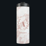 Bouteilles Isothermes Monogramme en marbre rose Toute initiale et nom Pe<br><div class="desc">Personnalisez avec votre propre nom et votre propre nom. © Gorjo Designs. Fait pour vous via la plateforme Zazzle.</div>