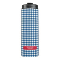Monogramme En vichy bleu personnalisé
