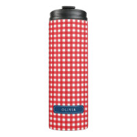 Monogramme En vichy rouge personnalisé