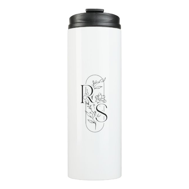 Bouteilles Isothermes Monogramme floral élégant RS avec Freesia (Devant)