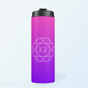 Bouteilles Isothermes Monogramme géométrique cool Magenta Violet Pourp
