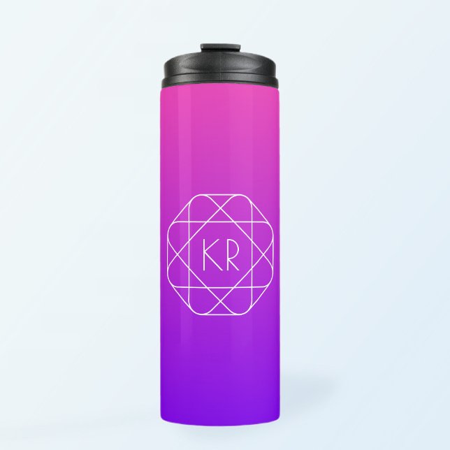 Bouteilles Isothermes Monogramme géométrique cool | Violette violette ma (Créateur téléchargé)