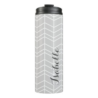 Bouteilles Isothermes Monogramme gris Herringbone