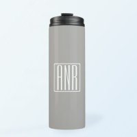 Monogramme initial | Blanc sur gris clair