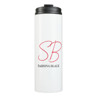 Bouteilles Isothermes Monogramme Initiales Nom Plain Moderne Minimaliste