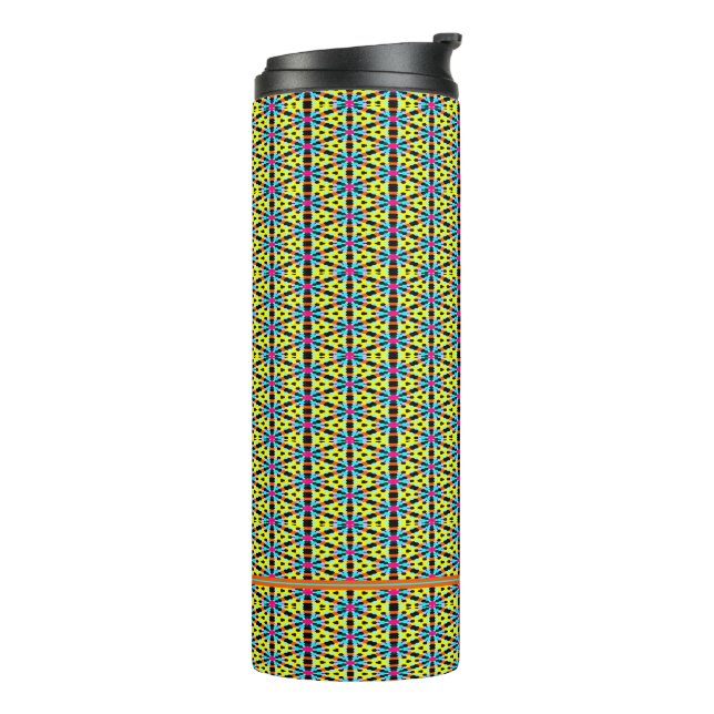Bouteilles Isothermes Monogramme Jaune/Aqua/Rouge/Triangles (Tourné sur la gauche)