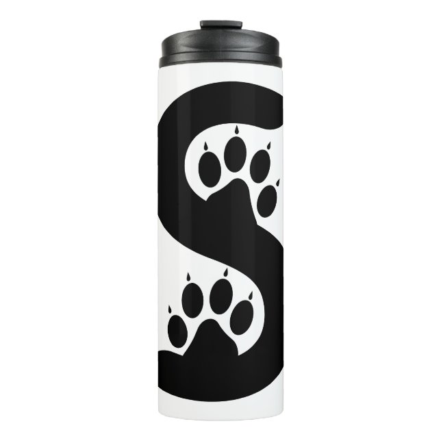 Bouteilles Isothermes Monogramme lettre S empreintes de patte d'ours (Devant)