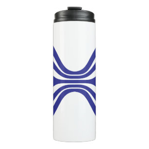 Bouteilles Isothermes Monogramme lettre X ligne bleu élégant