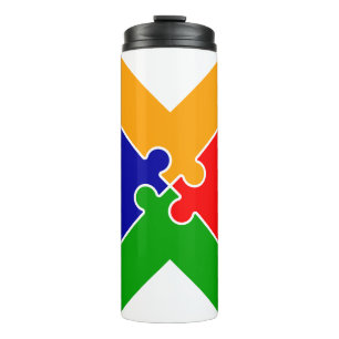 Bouteilles Isothermes Monogramme Lettre X Puzzle Arc-en-Ciel