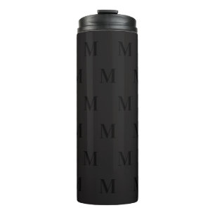 Bouteilles Isothermes Monogramme minimaliste moderne noir gris foncé