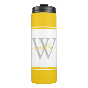 Bouteilles Isothermes Monogramme moderne et tendance Jaune
